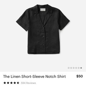 Black Everlane Linen Button Up Tee